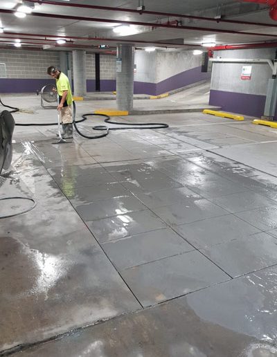 concrete slurry clean up